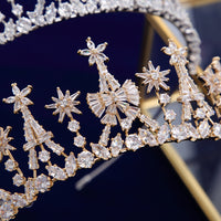 Gold\Silver Simple Full ZirconTiaras Crowns for Bridal Crystal Brides Hairbands  Evening Hair Accessories TR0421