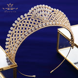 Oversize Royal Full Zircon Bridal Tiaras Crowns Headpieces Plated Crystal Wedding Hairbands For Brides TR0431