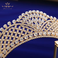 Oversize Royal Full Zircon Bridal Tiaras Crowns Headpieces Plated Crystal Wedding Hairbands For Brides TR0431