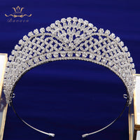 Oversize Royal Full Zircon Bridal Tiaras Crowns Headpieces Plated Crystal Wedding Hairbands For Brides TR0431