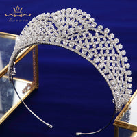 Oversize Royal Full Zircon Bridal Tiaras Crowns Headpieces Plated Crystal Wedding Hairbands For Brides TR0431