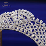 Oversize Royal Full Zircon Bridal Tiaras Crowns Headpieces Plated Crystal Wedding Hairbands For Brides TR0431