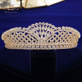 Oversize Royal Full Zircon Bridal Tiaras Crowns Headpieces Plated Crystal Wedding Hairbands For Brides TR0431