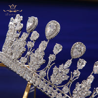 Royal Princess Crystal Silver Brides Tiaras Crowns Headpieces Wedding Hair Accessories TR0432