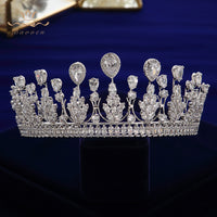 Royal Princess Crystal Silver Brides Tiaras Crowns Headpieces Wedding Hair Accessories TR0432