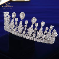 Royal Princess Crystal Silver Brides Tiaras Crowns Headpieces Wedding Hair Accessories TR0432