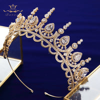 Royal Princess Full Zircon Bridal Tiaras Headpiece Crystal Crown Head Wear Prom Headbands TR0435