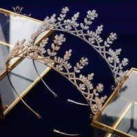 Simple Gold\Silver Full Zircon Bridal Tiaras Headpiece Crystal Crown Head Wear TR0436