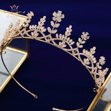 Simple Gold\Silver Full Zircon Bridal Tiaras Headpiece Crystal Crown Head Wear TR0436