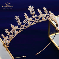 Simple Gold\Silver Full Zircon Bridal Tiaras Headpiece Crystal Crown Head Wear TR0436