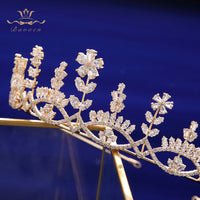 Simple Gold\Silver Full Zircon Bridal Tiaras Headpiece Crystal Crown Head Wear TR0436