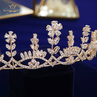 Simple Gold\Silver Full Zircon Bridal Tiaras Headpiece Crystal Crown Head Wear TR0436