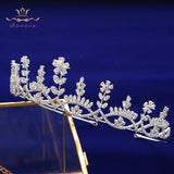 Simple Gold\Silver Full Zircon Bridal Tiaras Headpiece Crystal Crown Head Wear TR0436