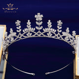 Simple Gold\Silver Full Zircon Bridal Tiaras Headpiece Crystal Crown Head Wear TR0436