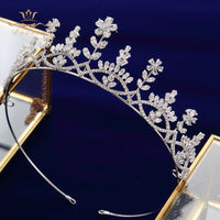 Simple Gold\Silver Full Zircon Bridal Tiaras Headpiece Crystal Crown Head Wear TR0436