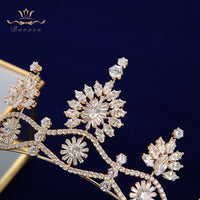 Princess Zircon Bridal Tiaras Headpiece Crystal Crown Headbands Wedding Hair Accessory TR0437