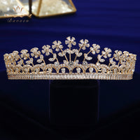 Sparkly Royal Full Zircon Bridal Tiaras Headpiece Crystal Crowns Wedding Hair Accessory TR0441