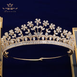 Sparkly Royal Full Zircon Bridal Tiaras Headpiece Crystal Crowns Wedding Hair Accessory TR0441