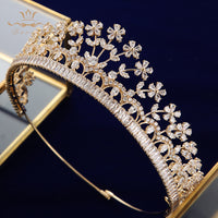 Sparkly Royal Full Zircon Bridal Tiaras Headpiece Crystal Crowns Wedding Hair Accessory TR0441