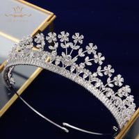 Sparkly Royal Full Zircon Bridal Tiaras Headpiece Crystal Crowns Wedding Hair Accessory TR0441