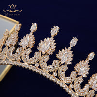 Sparkly Royal Full Zircon Bridal Tiaras Headpiece Crystal Crowns Wedding Hair Accessory TR0442