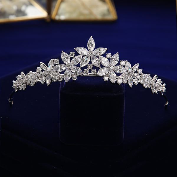 Fashion Full Zircon Bridal Tiaras Crowns Plated Crystal Wedding Hairbands For Brides TR0447