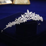 Fashion Full Zircon Bridal Tiaras Crowns Plated Crystal Wedding Hairbands For Brides TR0447