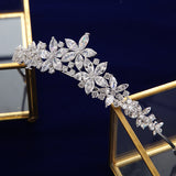 Fashion Full Zircon Bridal Tiaras Crowns Plated Crystal Wedding Hairbands For Brides TR0447