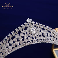 Elegant Princess Plated Zircon Crystal Silver Brides Tiaras Crowns Wedding Hair Accessories TR0448