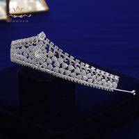 Elegant Princess Plated Zircon Crystal Silver Brides Tiaras Crowns Wedding Hair Accessories TR0448