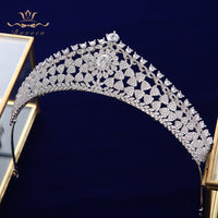 Elegant Princess Plated Zircon Crystal Silver Brides Tiaras Crowns Wedding Hair Accessories TR0448