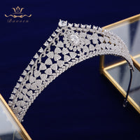 Elegant Princess Plated Zircon Crystal Silver Brides Tiaras Crowns Wedding Hair Accessories TR0448