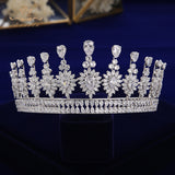 Elegant Princess Plated Zircon Crystal Silver Brides Tiaras Crowns Wedding Hair Accessories TR0449