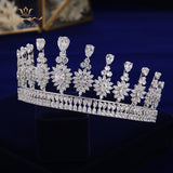 Elegant Princess Plated Zircon Crystal Silver Brides Tiaras Crowns Wedding Hair Accessories TR0449