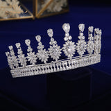 Elegant Princess Plated Zircon Crystal Silver Brides Tiaras Crowns Wedding Hair Accessories TR0449