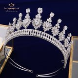 Elegant Princess Plated Zircon Crystal Silver Brides Tiaras Crowns Wedding Hair Accessories TR0449