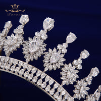 Elegant Princess Plated Zircon Crystal Silver Brides Tiaras Crowns Wedding Hair Accessories TR0449