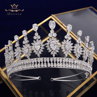 Elegant Princess Plated Zircon Crystal Silver Brides Tiaras Crowns Wedding Hair Accessories TR0449