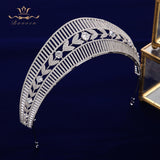 Gorgeous Cubic Zircon Crystal Silver Brides Tiaras Crowns Headpieces Wedding Hair Accessories TR0450