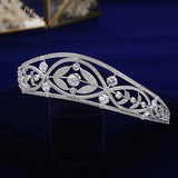 Gorgeous Cubic Zircon Crystal Silver Brides Tiaras Crowns Headpieces Wedding Hair Accessories TR0451