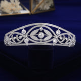 Gorgeous Cubic Zircon Crystal Silver Brides Tiaras Crowns Headpieces Wedding Hair Accessories TR0451