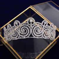 Luxury Crystal Wedding Hair Accessories Bride Zircon Crown Headdress Bridal Hair Jewelry TR0456