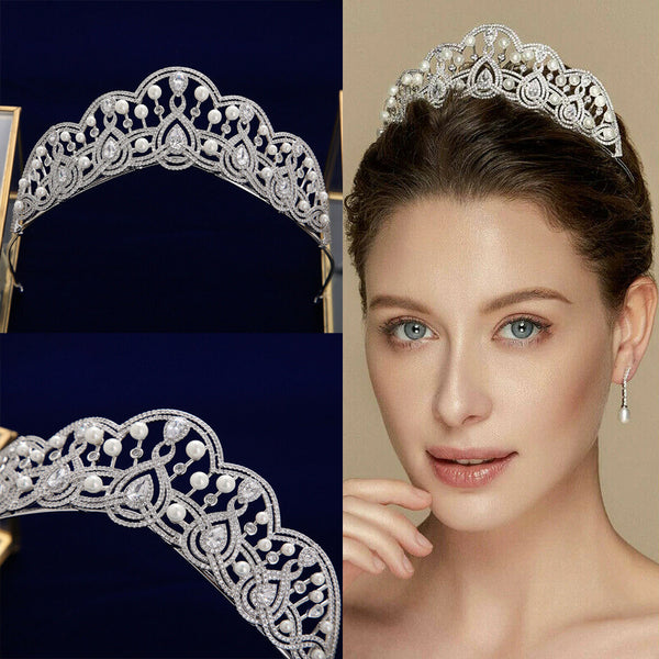 Fabulous Princess Crystal Silver Brides Tiaras Crowns Headpieces Wedding Hair Accessories TR0457