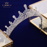 Luxurious Plated Zircon Brides Tiaras Crowns Crystal Silver Brides Headbands Headpieces TR0460