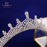 Luxurious Plated Zircon Brides Tiaras Crowns Crystal Silver Brides Headbands Headpieces TR0460