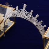 Luxurious Plated Zircon Brides Tiaras Crowns Crystal Silver Brides Headbands Headpieces TR0460