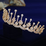 Elegant Queen Cubic Zircon Brides Crowns Tiaras Wedding Headpieces Hair Accessories TR0474