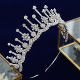 Elegant Queen Cubic Zircon Brides Crowns Tiaras Wedding Headpieces Hair Accessories TR0474