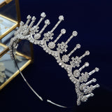 Elegant Queen Cubic Zircon Brides Crowns Tiaras Wedding Headpieces Hair Accessories TR0474