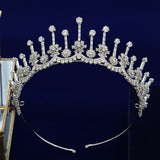 Elegant Queen Cubic Zircon Brides Crowns Tiaras Wedding Headpieces Hair Accessories TR0474